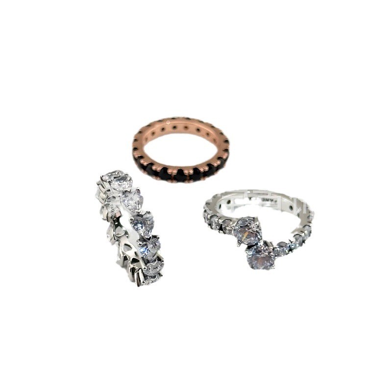 Dora S925Sterling silver ring, sparkling diamond heart ring, elegant ring, couple's ring