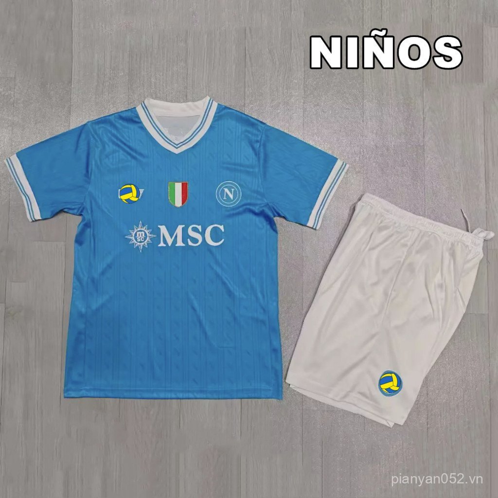 Bộ Áo Bóng Đá Trẻ Em Sân Nhà SSC Napoli Mùa 25/26