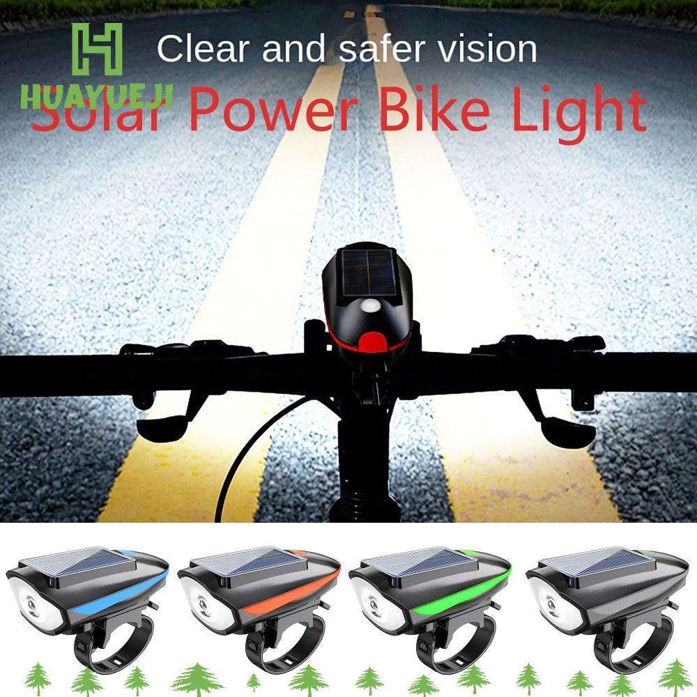 Đèn xe đạp leo núi HUAYUEJI, có còi xe đạp Đèn pha xe đạp có thể sạc lại, còi xe đạp sạc USB độ sáng