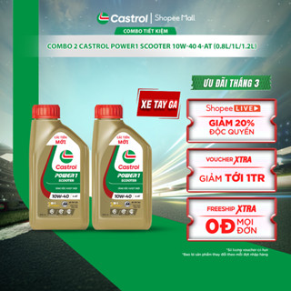 [BST Bác tài công nghệ] COMBO 2 Dầu nhớt xe tay ga Castrol POWER1 SCOOTER 10W-40 4-AT (0.8L/1L/1.2L)
