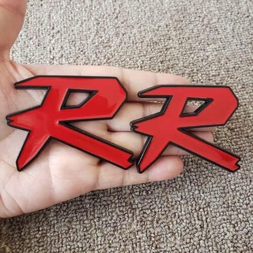 2X 3D Metal R Racing Car Trunk Rear Fender Biểu tượng Huy hiệu Decal Sticker Type Sport Nameplate (Đ