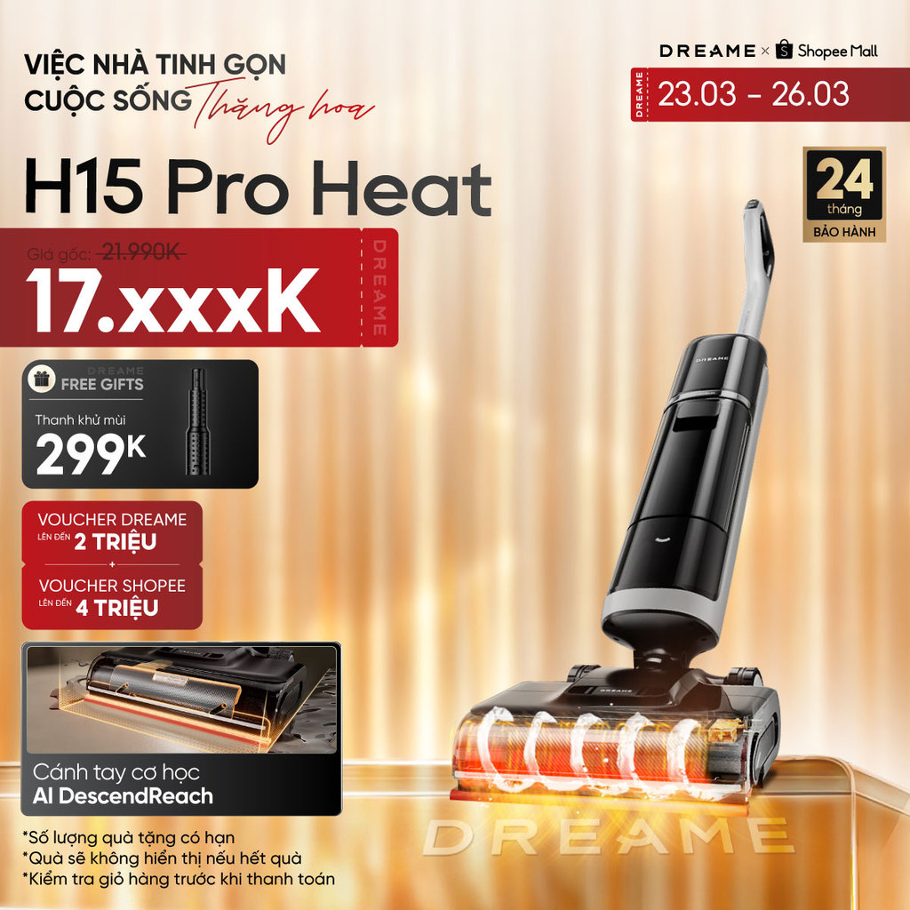 Dreame  H15 Pro Heat/H15 Pro/H15 Pro FoamWash/ H16 Pro Steam Máy hút bụi lau sàn không dây | Giặt nó