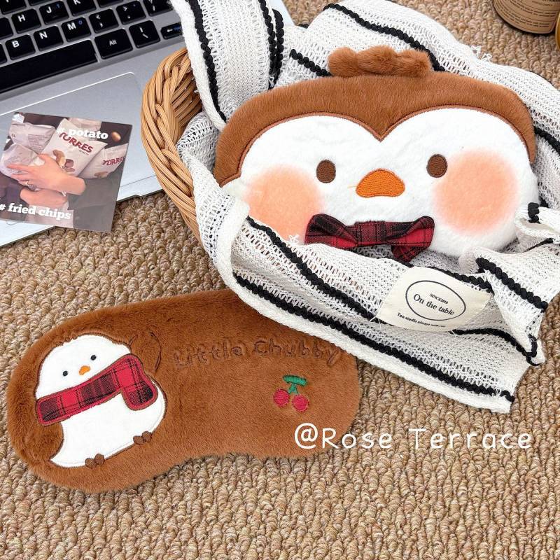 Cute Furry for Sleep Eye Mask Built-in Ice Pack Hot Compress Relieve Eye Fatigue Adult Blackout Slee