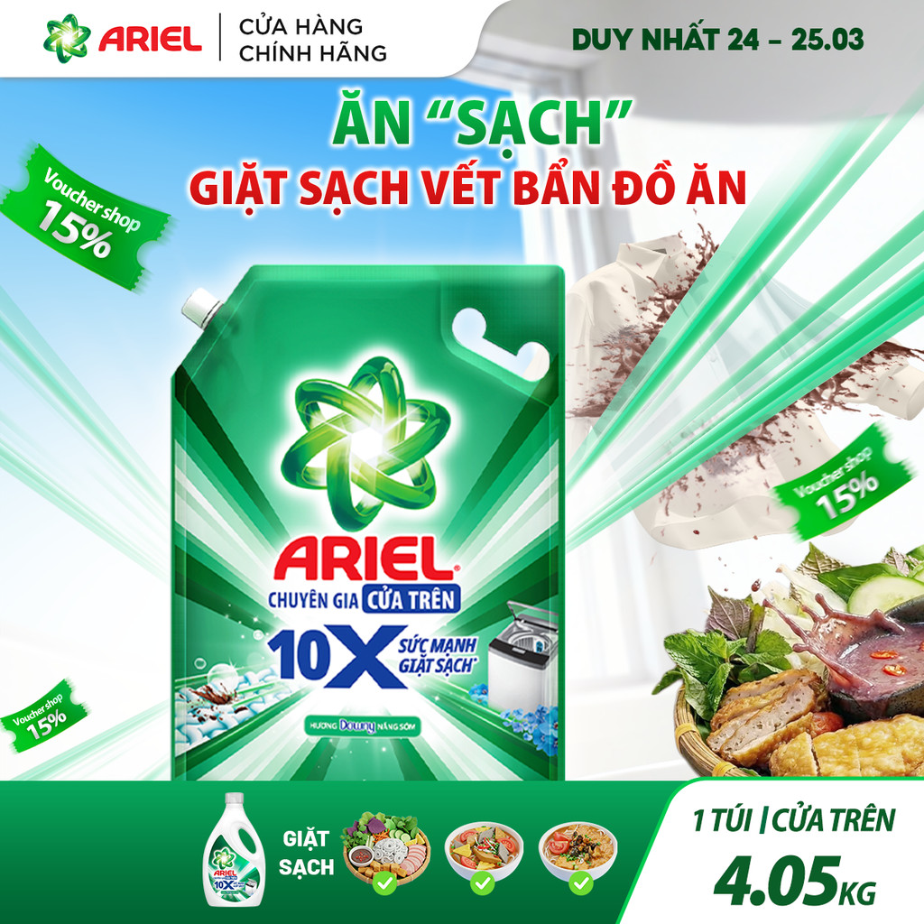Nước Giặt Cửa Trên ARIEL 10X Giặt Nhanh 4.05KG