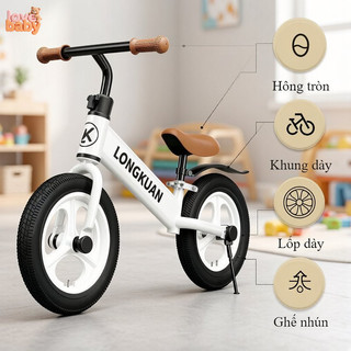 xe chòi thăng bằng trẻ khung thép carbon bền tay lái xoay 360 điều chỉnh độ cao ghế ôm sát 2-5 tuổi