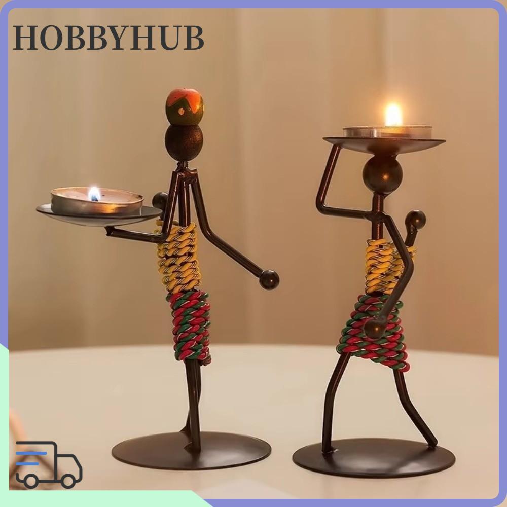 HOBBYHUB 1 Chân Nến, Kim Loại Knick-knack Đạo Cụ Chân Nến, Sắt Handmade Lãng Mạn Đèn Nến Trang Trí N