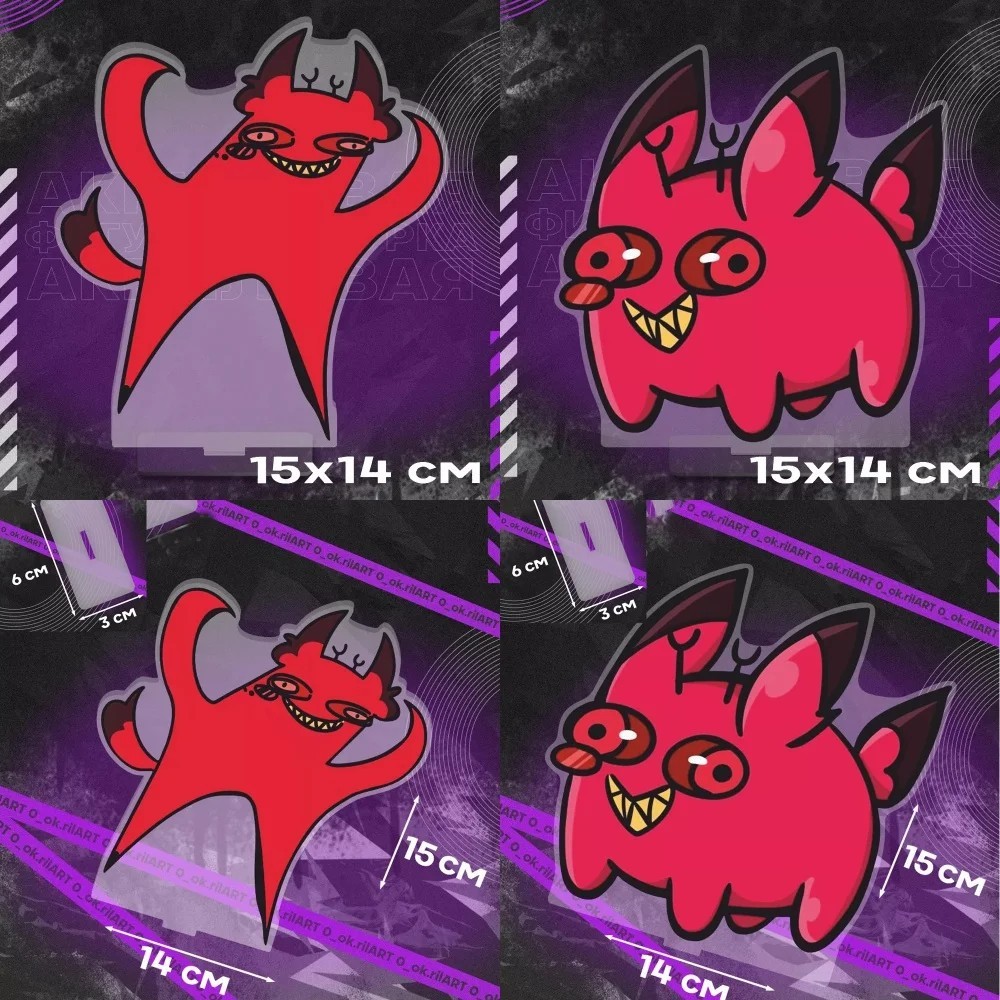 Standee anime Hazbin Hotel Alastor Cursed Cat mô hình mica trang trí bàn học figure Alastor Hazbin H