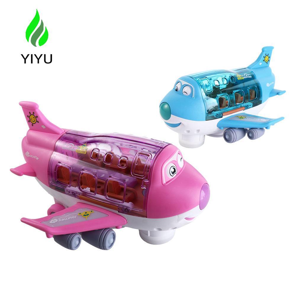 YIYU Đèn LED Đồ chơi máy bay âm nhạc, Đèn LED xanh / hồng Mô hình máy bay LED, Máy bay mô phỏng Đồ c