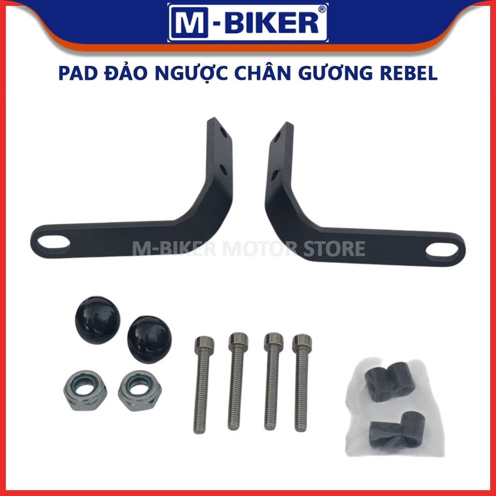Chân gương đảo ngược cho rebel 300 - 500, Pad gắn đảo ngược gương dành cho Honda Rebel 300 - 500