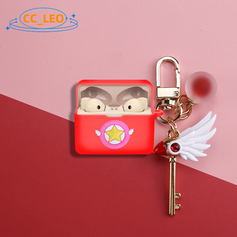 for MOONDROP GOLDEN AGES 1979 Case Silicone Soft Case Cute Metal Pendant Cartoon Bear Keychain Suita