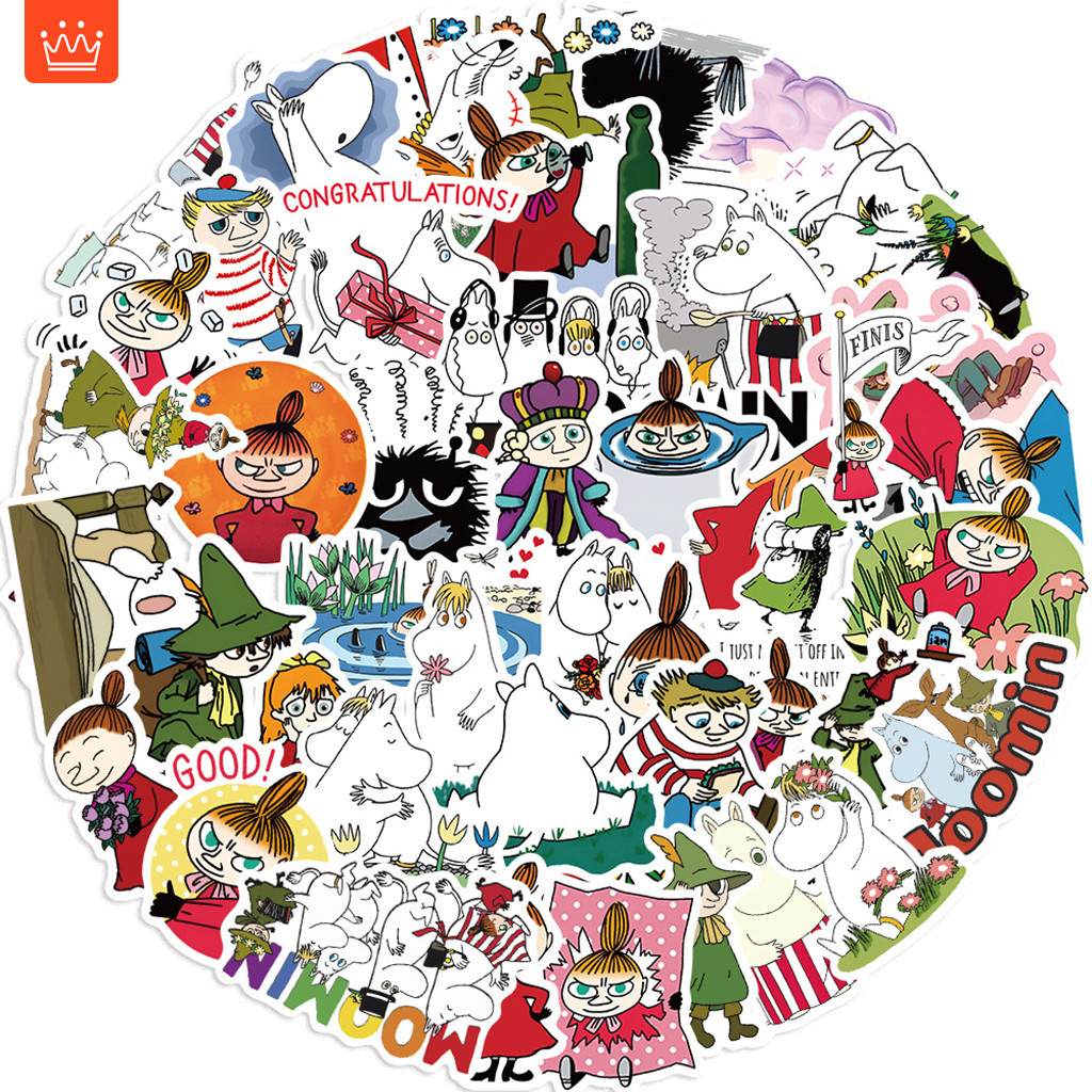 J· Bộ Sticker Moomin Valley Hình Dán Chống Nước Nhãn Dán Tem Dán Graffiti Phim Hoạt Hình Cho Trẻ, 50