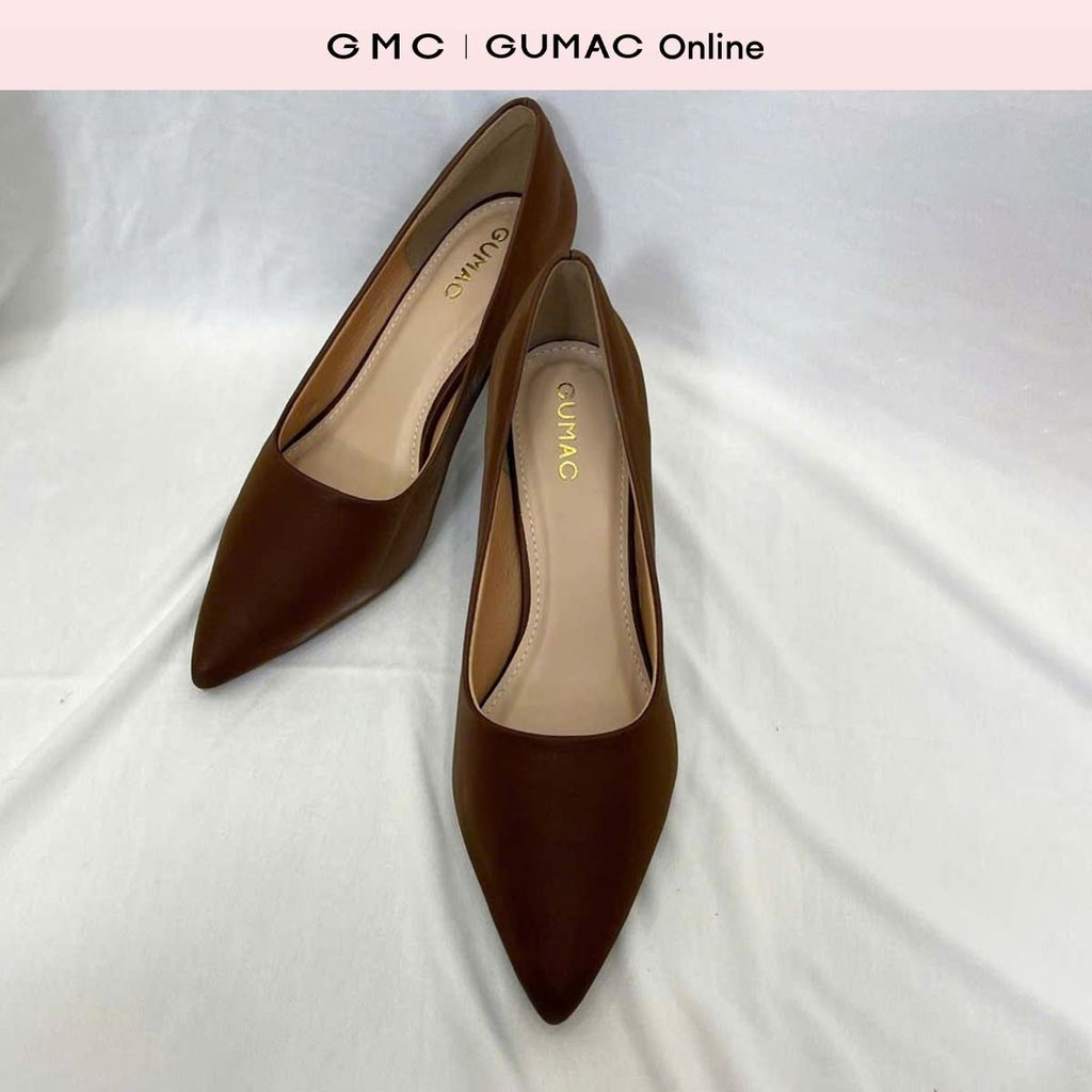 Giày cao gót GUMAC dáng cơ bản trơn dễ phối đồ GF12070