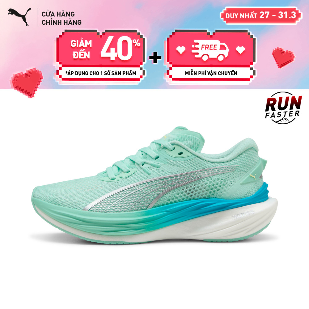 Giày Chạy Bộ PUMA Nữ Deviate NITRO 3 Wns Mint Melt-Speed Blue Màu Xanh Lá