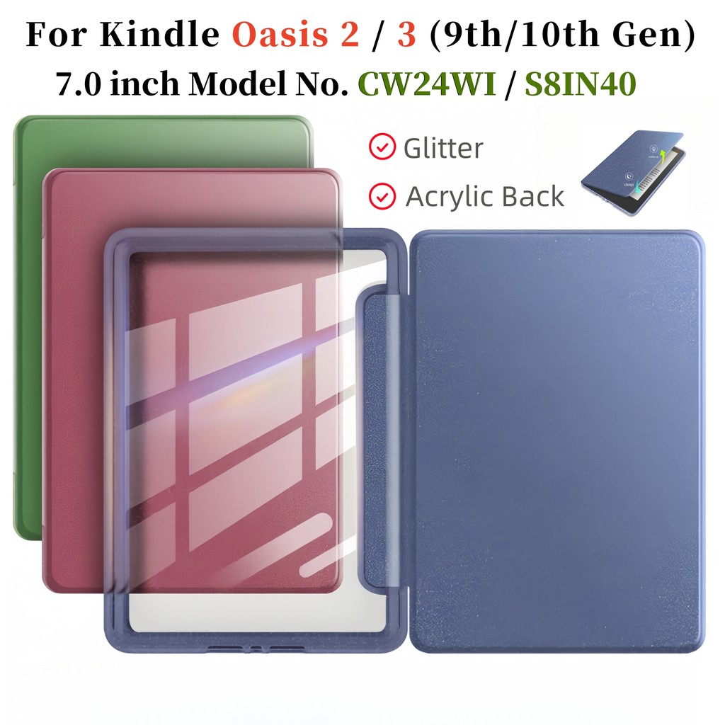 Dành Cho Kindle Oasis 10th 9th Thế Hệ 2019 2017 S8IN40 CW24WI 7 '' Ốp Lưng Điện Tử Acrylic Lấp Lánh 