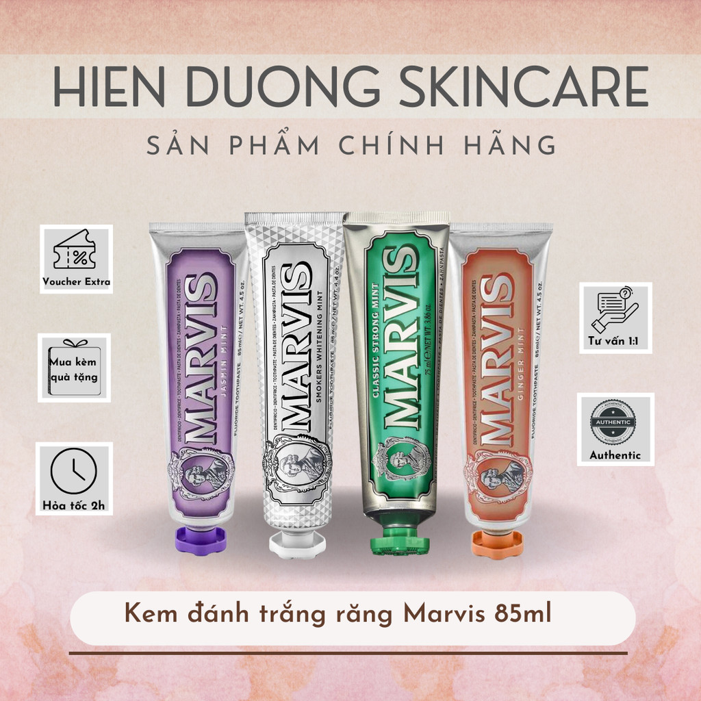 [Hàng công ty] Kem đánh răng Marvis Fluoride Toothpaste fullsize 85ml