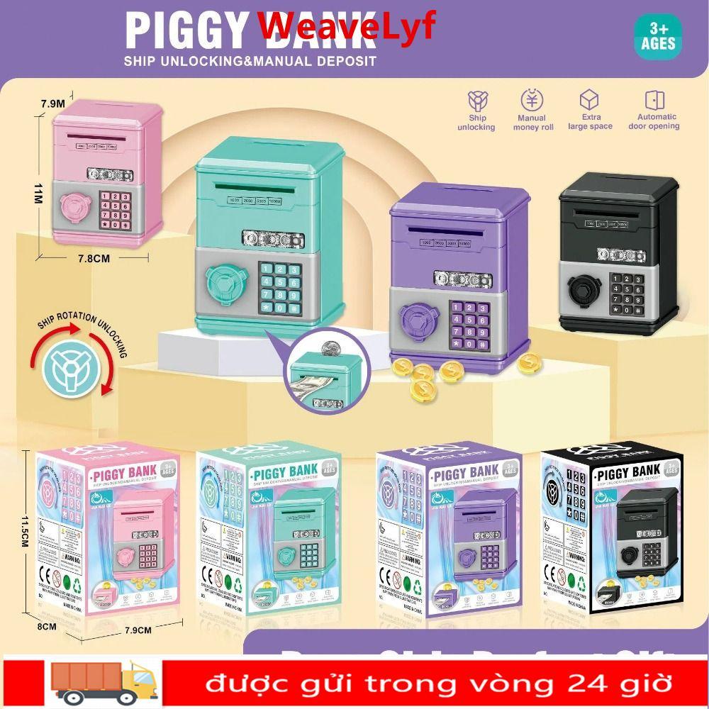WEAVELYF Đồ chơi trẻ em Heo đất, Quà tặng trẻ em Mật khẩu Hộp tiền tiết kiệm tiền, ATM Mini Đồ chơi 