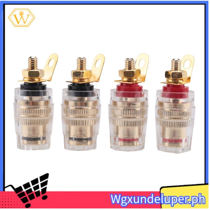 [W] Mới 4Pc Khuếch Đại Loa Terminal Binding Post 4mm Banana Plug Jack