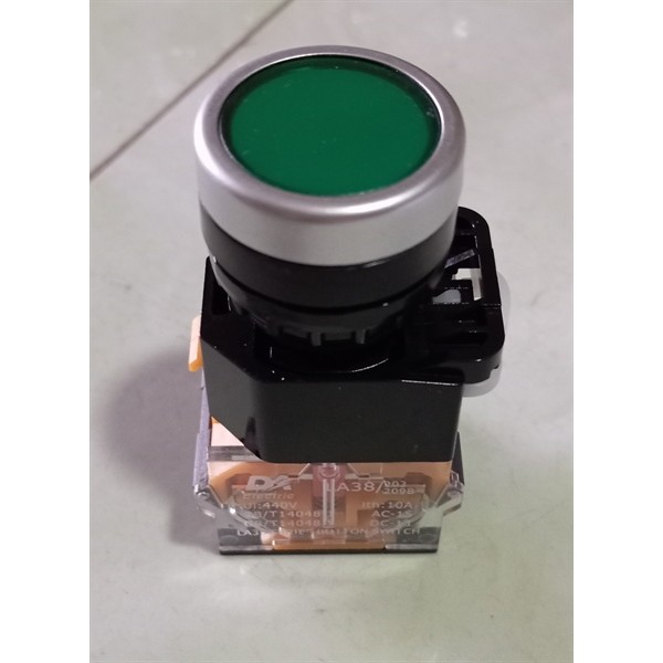 Nút Nhấn Giữ LA38-11DN Không Đèn Màu Xanh – Nút Nhấn Tự Giữ Φ22