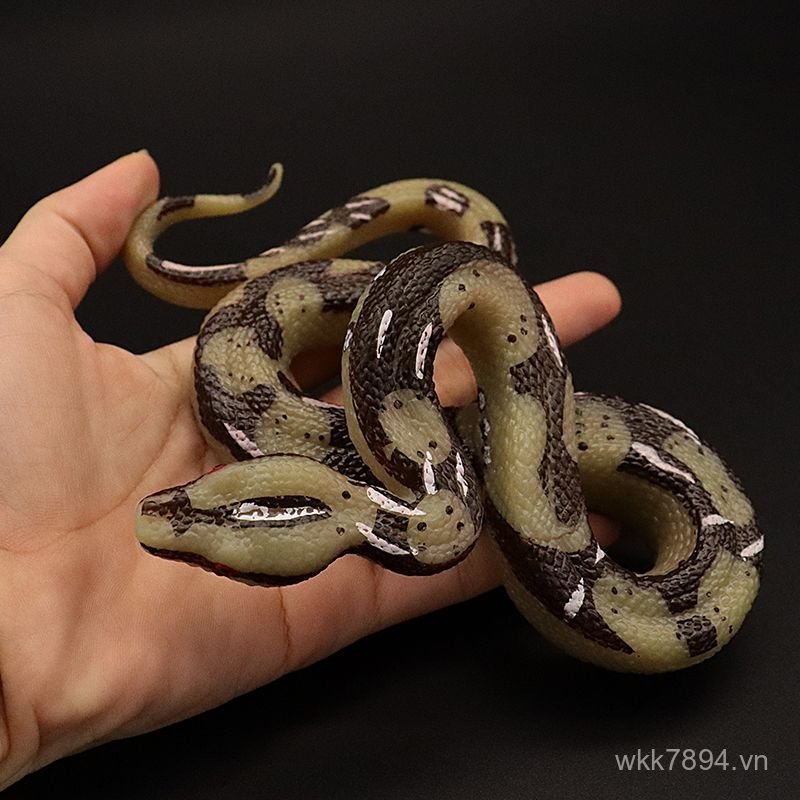 Mô Phỏng Mô Hình Động Vật Python Lớn Trẻ Em Halloween Quà Tặng Trang Trí Châu Phi Đá Python Vàng Đồ 