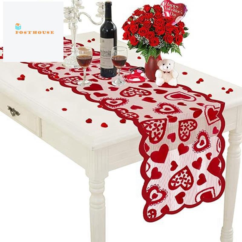 Trang Trí Trái Tim Bàn Chạy 13 X 72Inch, Ngày Lễ Tình Nhân Lãng Mạn Trái Tim Bàn Chạy