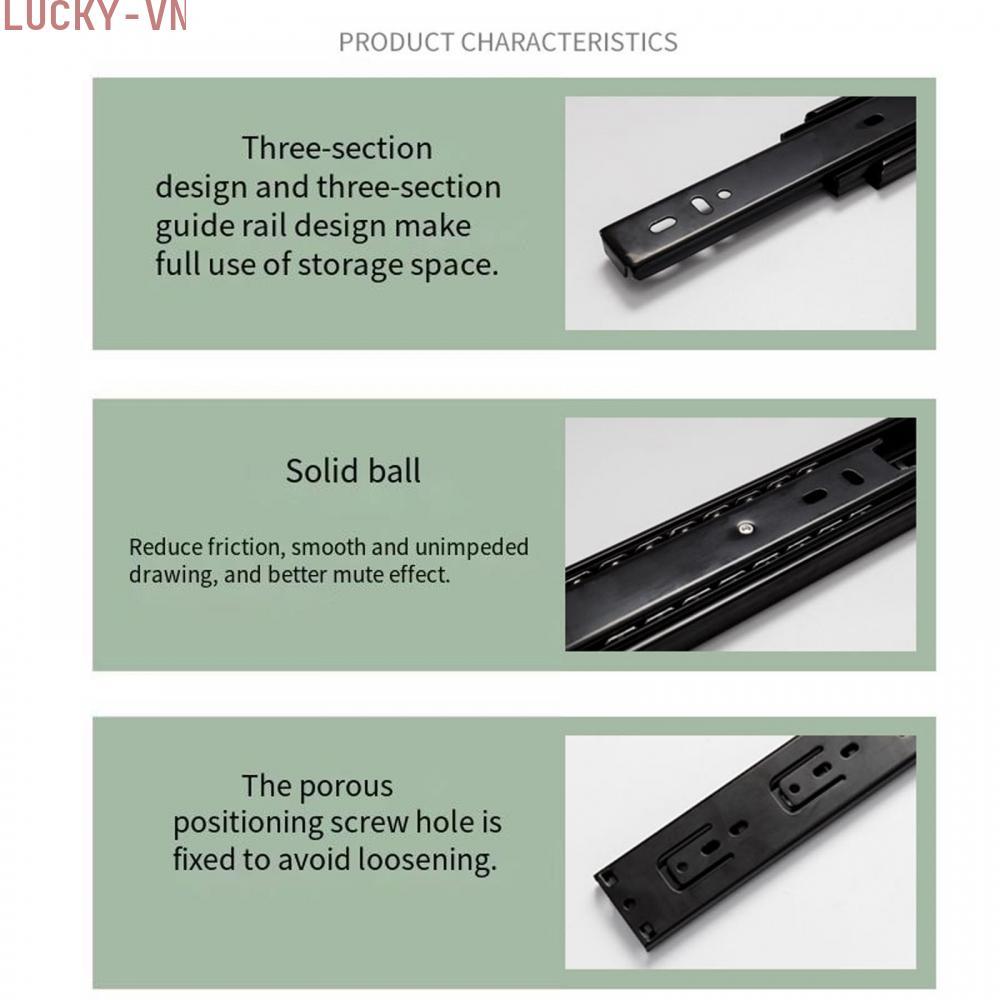 45mm Width Folding Triple Ball Guide Drawer Slides for 5 6 8 Drawer Organization