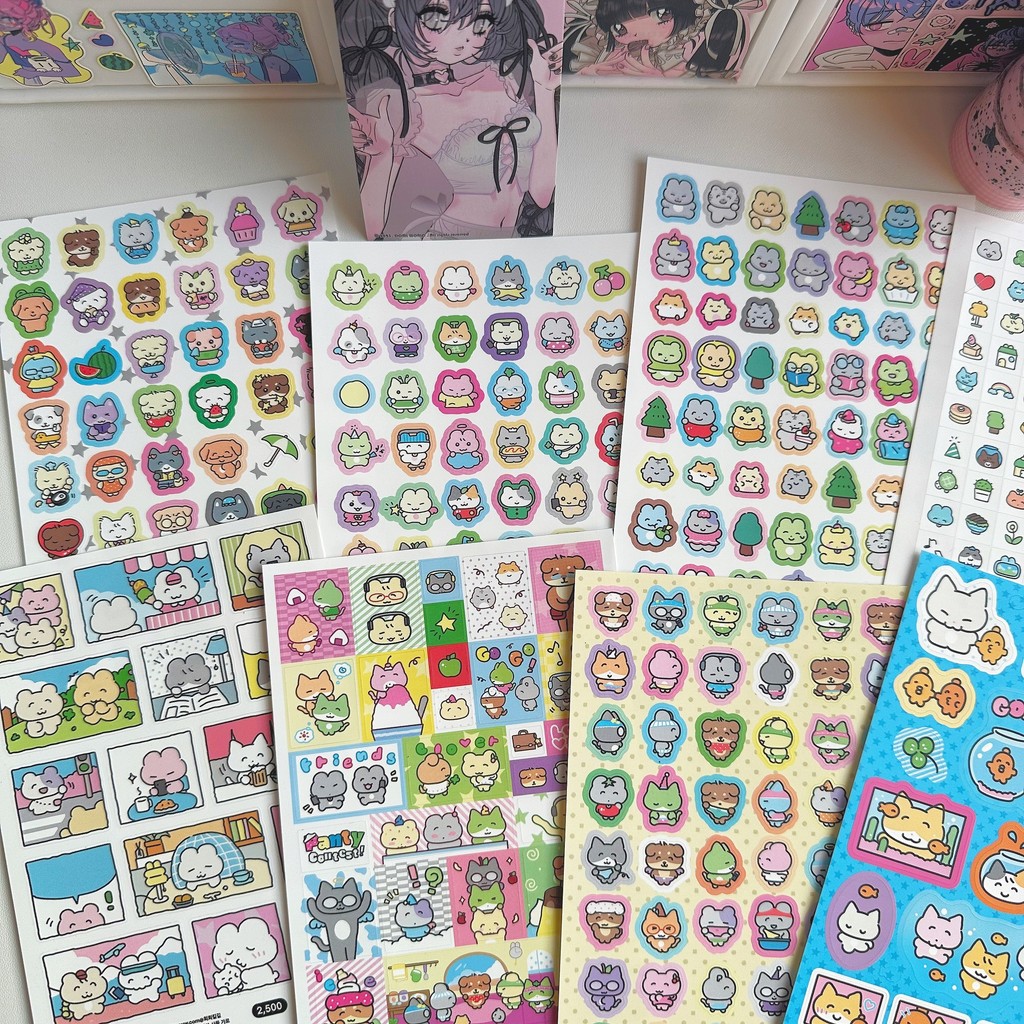 Hàn Quốc Dán Dễ Thương Graffiti Mèo Con Dán Hàn Quốc Cuckoo Dán Sáng Tạo Cuckoo Sách Tự Làm Sổ Tay D