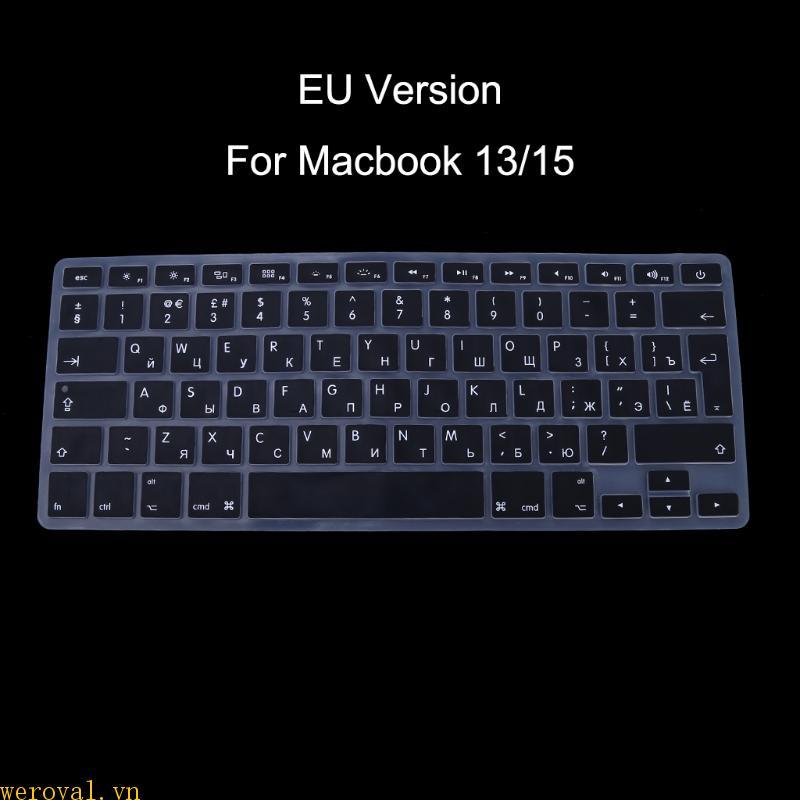 WER Euro Phiên bản EU Bàn phím Nga Vỏ da silicon cho Macbook Air 13 15