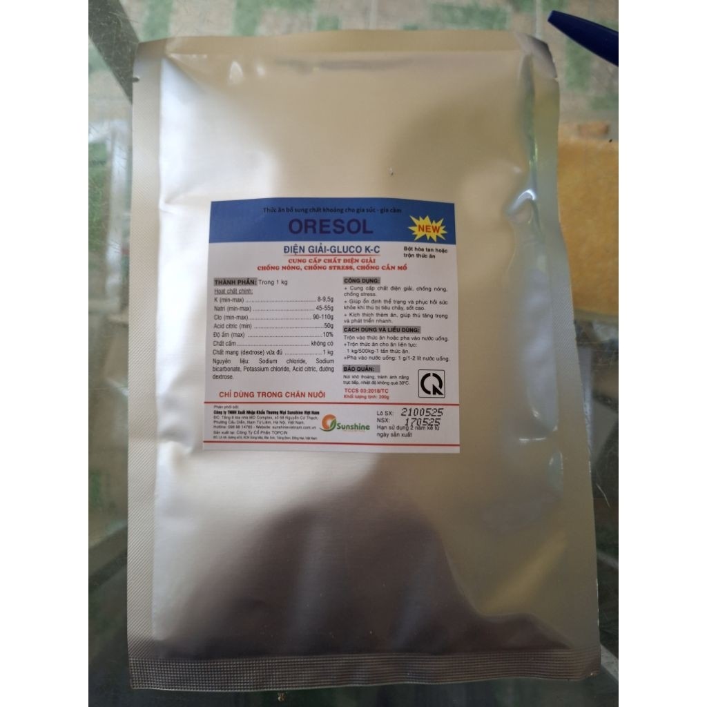 Oresol điện giải kc cho vật nuôi 200g