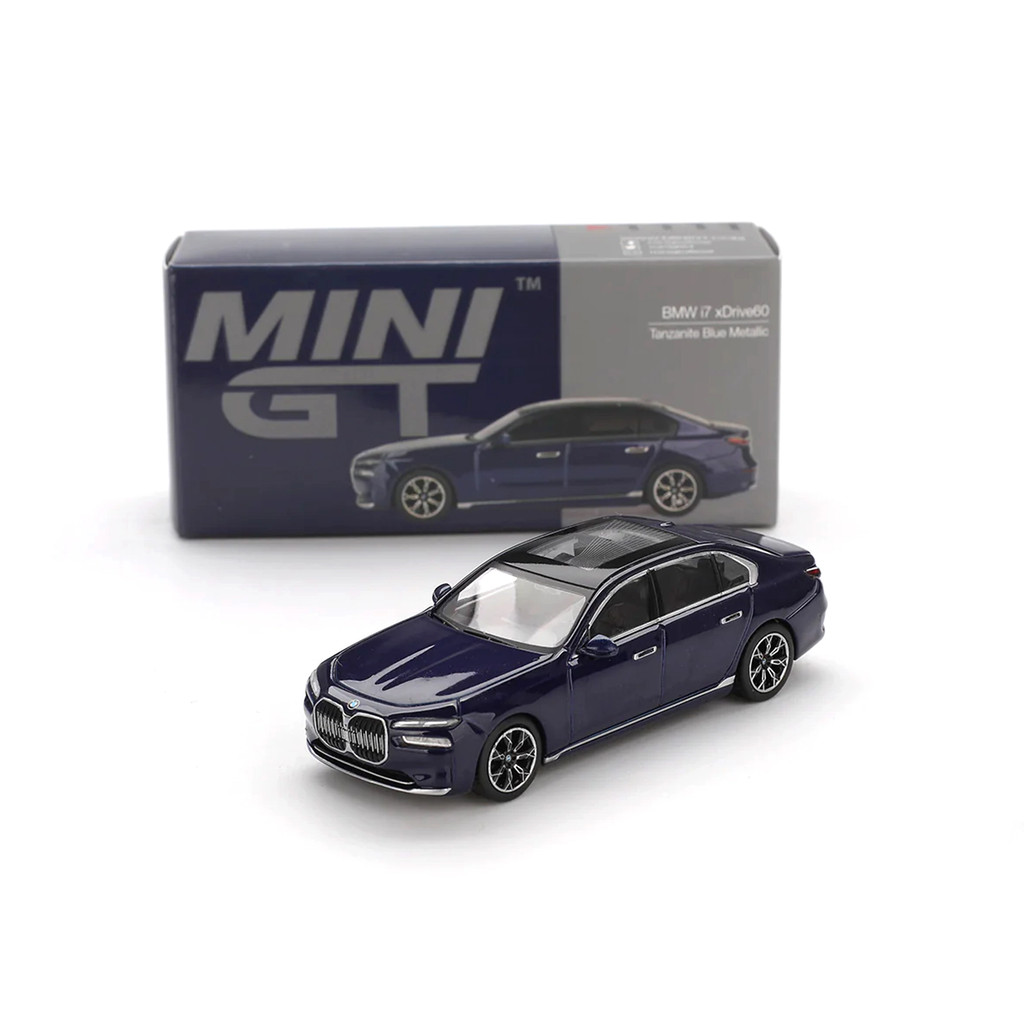 MÔ HÌNH XE Mini GT BOX Version MGT01111 BMW i7 xDrive60 Tanzanite Blue Metalic