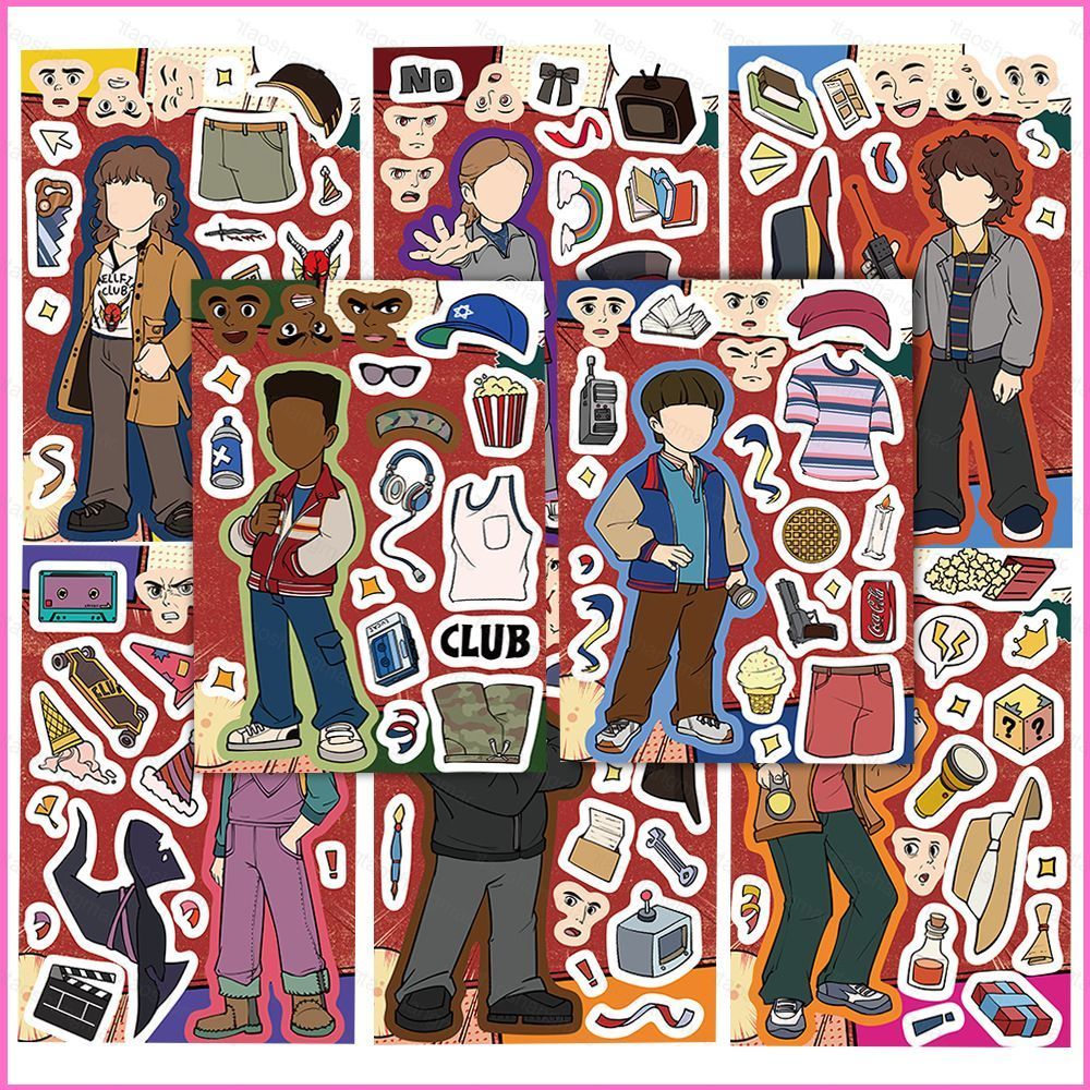 YT4 8 Tờ / bộ Stranger Things 5 Mike Wheeler Dán Graffiti Laptop Hành Lý Chống Thấm Nước Trang Trí