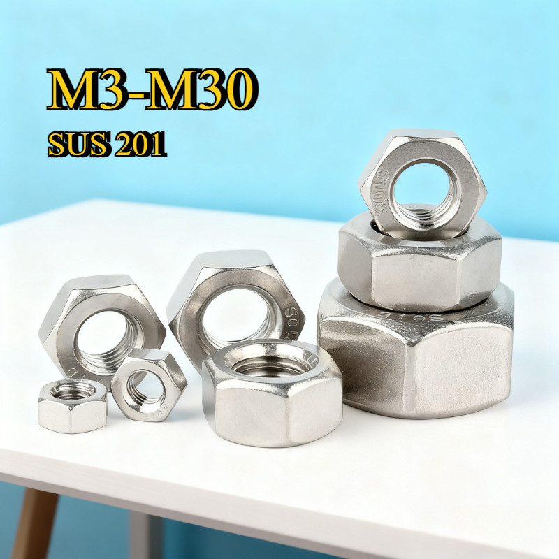 【FGH-G1】Đai Ốc, Tán Dẹp, Tán Ecu Inox 201 Dùng Cho Bulong   Loại Tốt  M3-M30