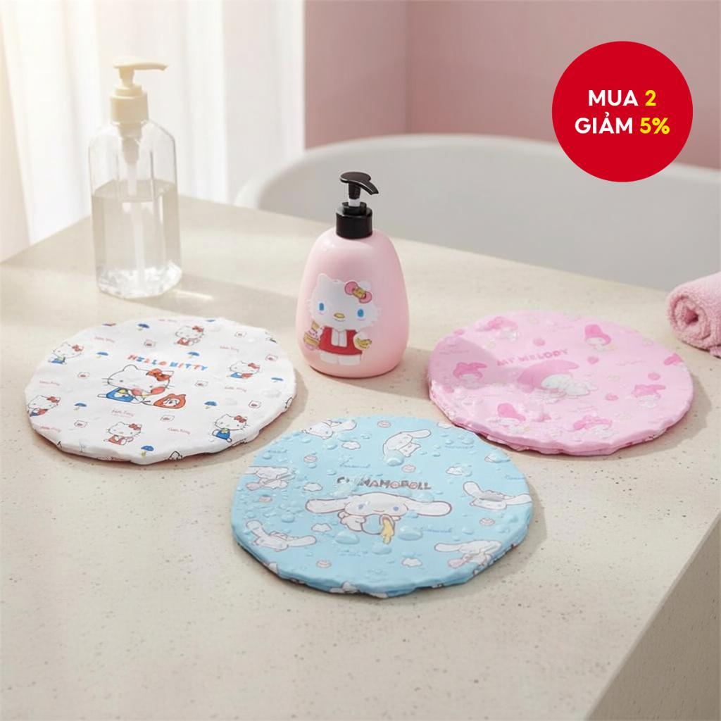 MINISO  Bộ 3 mũ tắm dễ thương Sanrio Cinnamoroll, My Melody, Hello Kitty 16.5x24cm