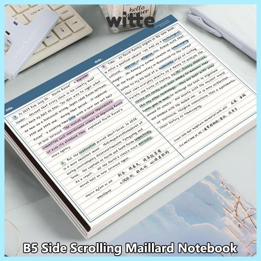 WITTE 20 Tờ / Sách B5 Sổ Tay, Notepad B5 Ngang, Giấy Dán Đa Năng Có Thể Xé Được Học Sinh