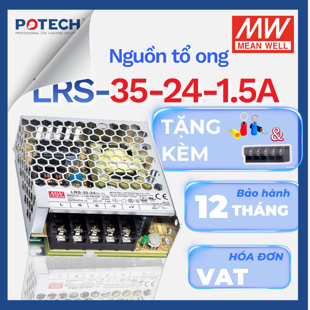 [CHÍNH HÃNG] Bộ nguồn MEANWELL LRS-35-5 / LRS-35-12 / LRS-35-15 / LRS-35-24 / LRS-35-48 công suất 35