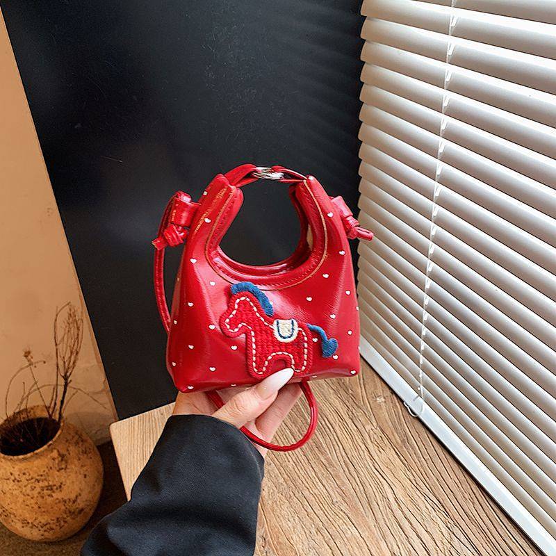 Children's Pony New Year Bag 2026 Red Envelope Little Girl Cross-Body Bag Cute Girls' Handbag Baby C