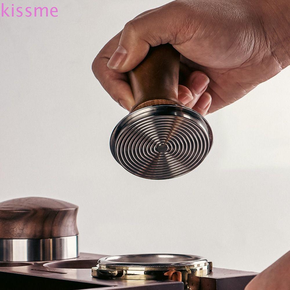 KISSME Coffee Tamper, 51 / 53 / 58MM Flat / ren đáy cà phê cân bằng, Thiết kế lò xo đế bằng thép khô