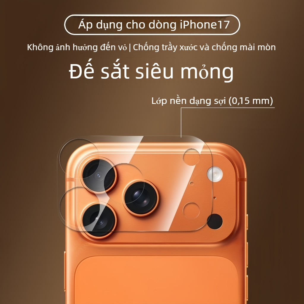 Phim gốm mềm, phim lưng chống trầy xước, bảo vệ ống kính cho iPhone 18 17 Pro…
