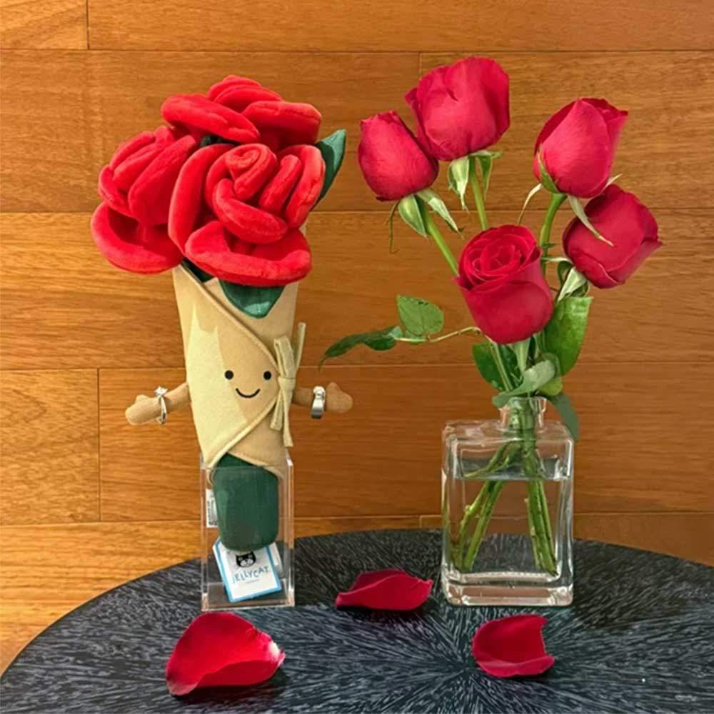 Simulation Bouquet PlushToy Flower Holding Flower Wedding Bouquet for Graduation Valentine's Gift