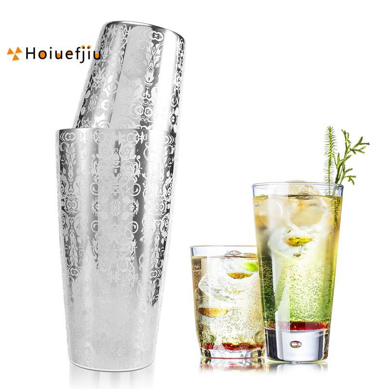 Cocktail Shaker Boston Shaker 304 Thép không gỉ Barra De Ferramentas Thiết kế khắc Boston Cocktail S