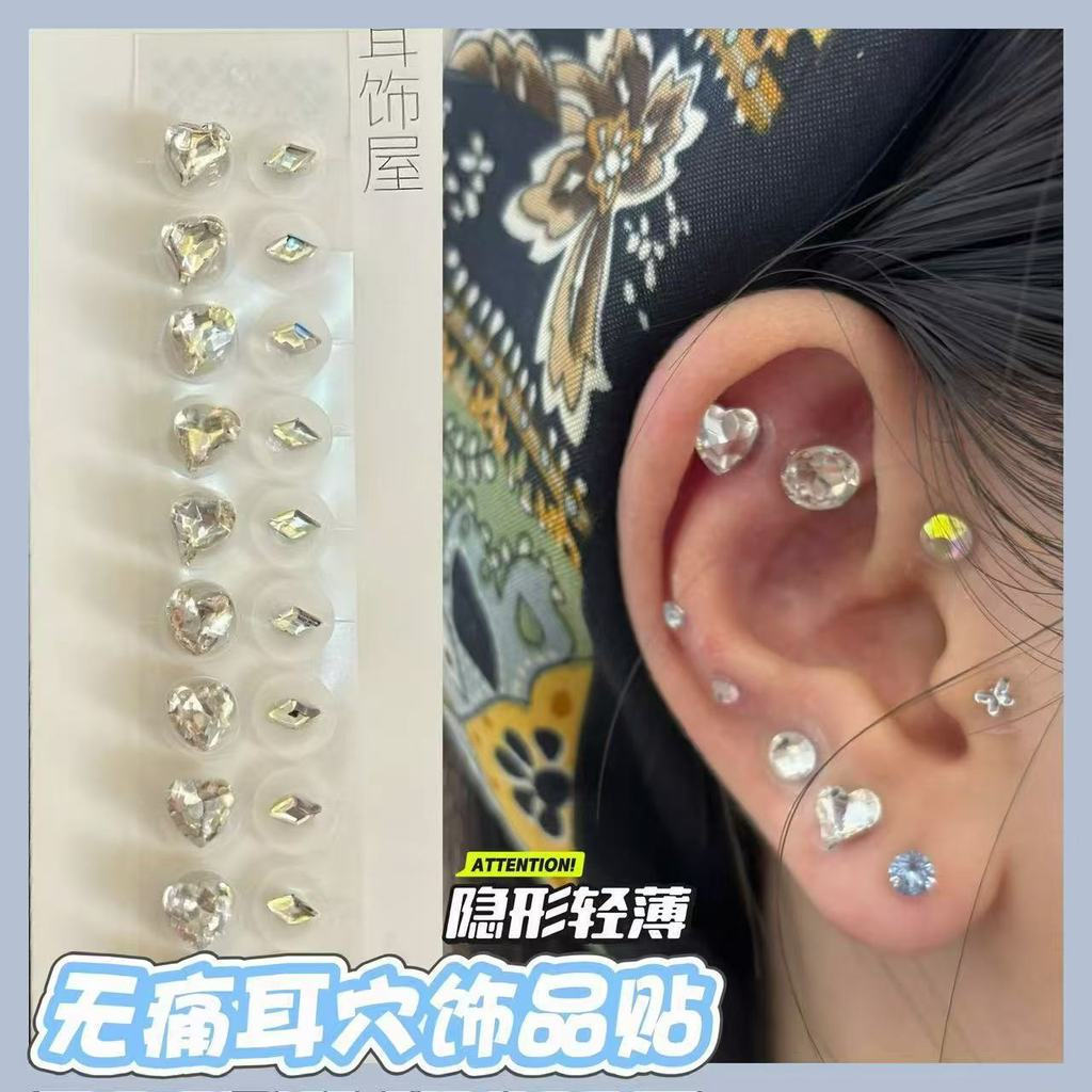 New Product#Yiwu Traditional Chinese Medicine Style Earrings Fashion Heart-shaped Diamond Stimulatio