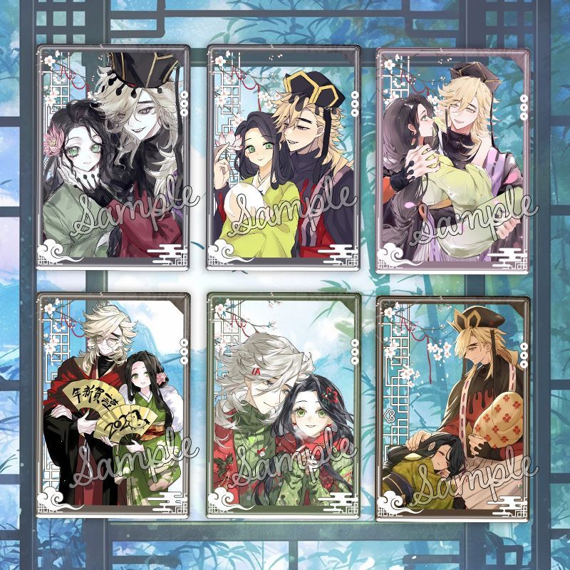 Demon Slayer: Kimetsu No Yaiba Móc Khóa Nữ Trong Suốt Thẻ Móc Chìa Khóa Cho Nam Douma Hashibira Koto