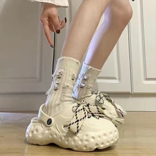 Giày Nam Hợp Thời Trang Học Sinh Khử Mùi Chống Trơn Trượt Bên Ngoài Dép Baotou 2025 Đế Dày Giày Đi Biển Lỗ Nam