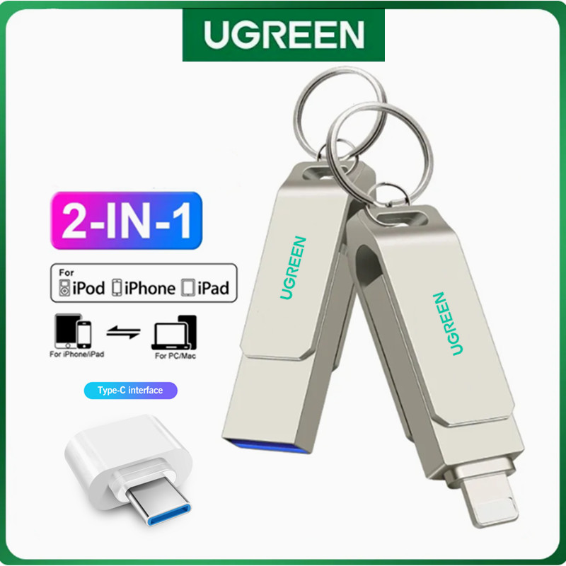 Ugreen 2 trong 1 OTG Pendrive 1TB USB Flash Drive 2TB Bộ nhớ USB Stick Key cho iPhone Pendrive Lưu t