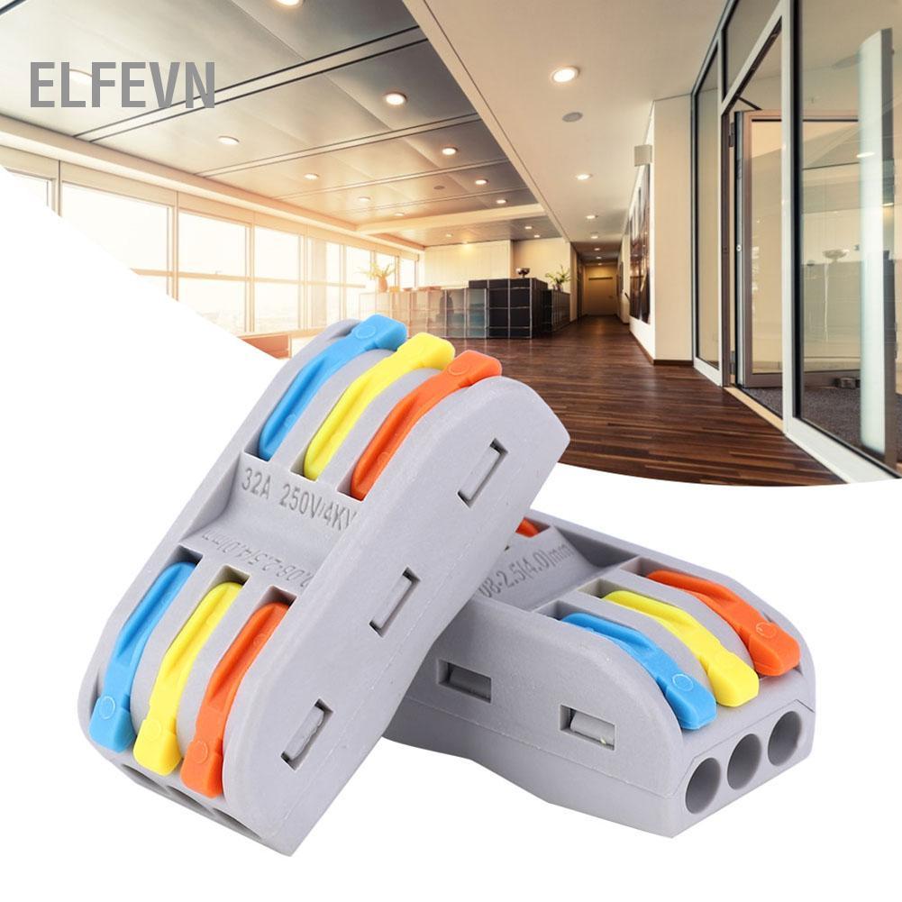 Elfevn Elfevn 50 CÁI 11-28AWG PCT-2-3 Khối đầu cuối dây dẫn Dây cáp điện Đầu nối dây nhanh