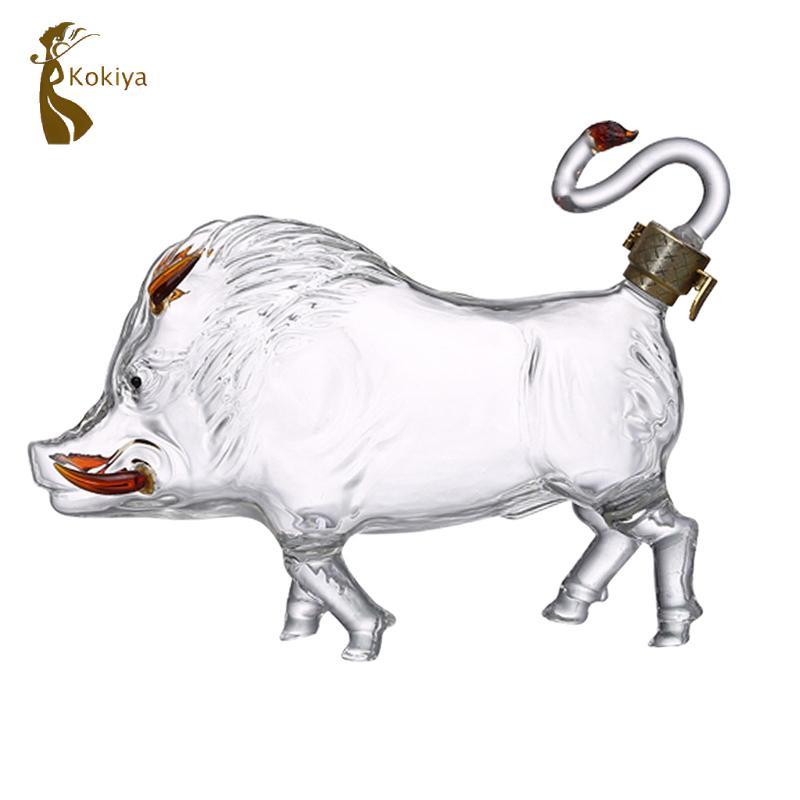 Boar Hình Bình Rượu Rượu Chai Thủy Tinh Bình Đựng Thanh Cung Cấp Quà Tặng Sáng Tạo Cho Nhà Thanh Đản