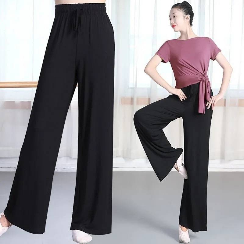 Dance Wide-Leg Pants Exercise Clothing Body Modern Dancing Dress Loose Art Exam Dancing Dress Pants 