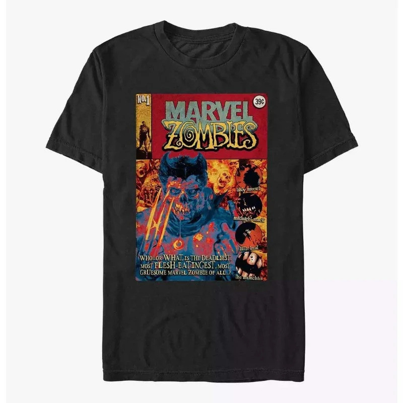 Authentic Từ Marvel Mới Chất Lượng Cao Zombie Hoạt Hình In Hình Áo Thun Nữ Tay Ngắn Cho Nam Và Nữ Kí