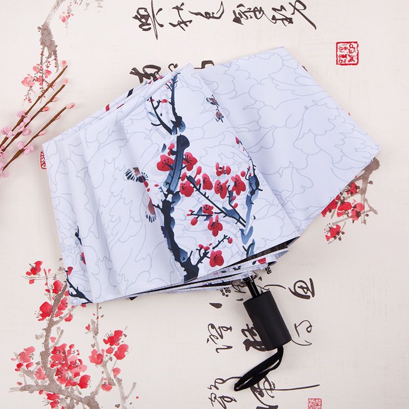 Muxin Phong Cách Trung Hoa Mận Phong Cách Cổ Mực Tự Động Mưa Hoặc Mưa Kính Chống Nắng Công Dụng Kép 