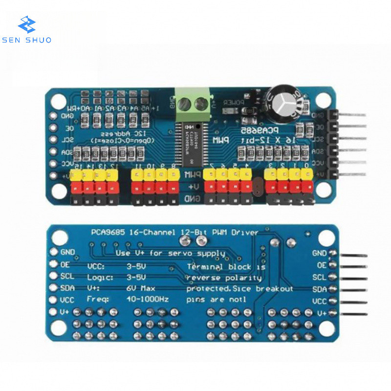 PCA9685PW Bộ điều khiển tấm chắn Servo 12-Bit Bộ điều khiển giao diện I2Cm 16 kênh