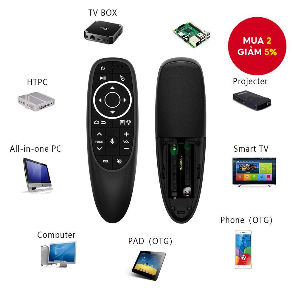 Điều khiển từ xa bằng giọng nói chuột bay G10S/G10S Pro không dây 2.4G học lệnh IR cho H96 MAX X88 P